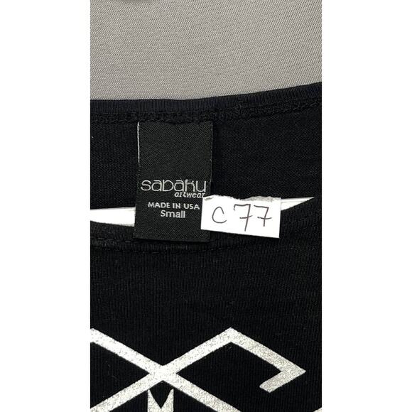 Sabaku Artwear Almost Hidden Black Quarter Sleeves Geometric Sz S Fedtival Aztec - Picture 5 of 5